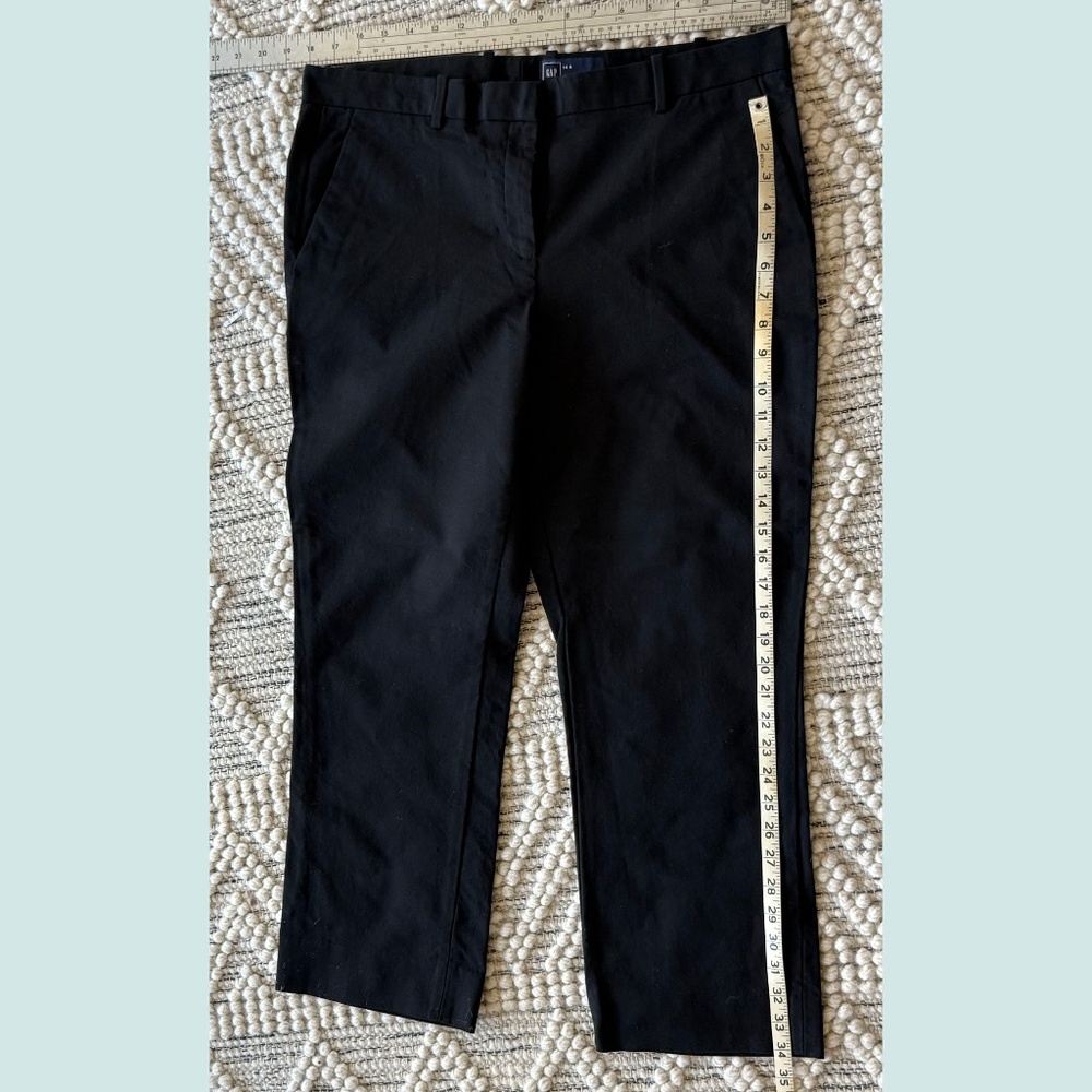 GAP TAILORED Cropped Pants Sz 14R Black Two-Way Stretch Cotton Spandex Pant